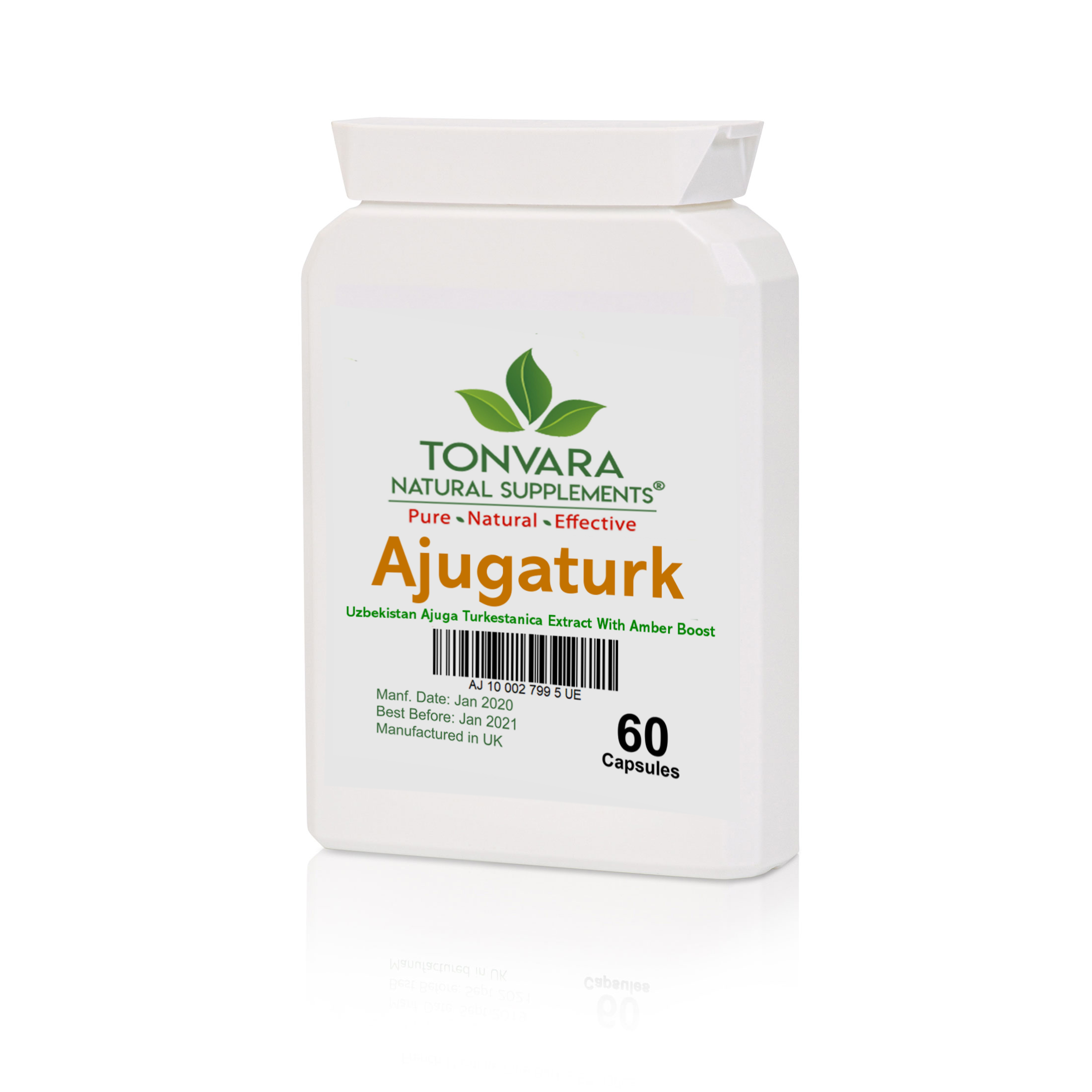 Tonvara AjugaTurk Genuine Uzbekistan Turkesterone from Ajuga Turkestanica Extract with AmberBoost for double the power