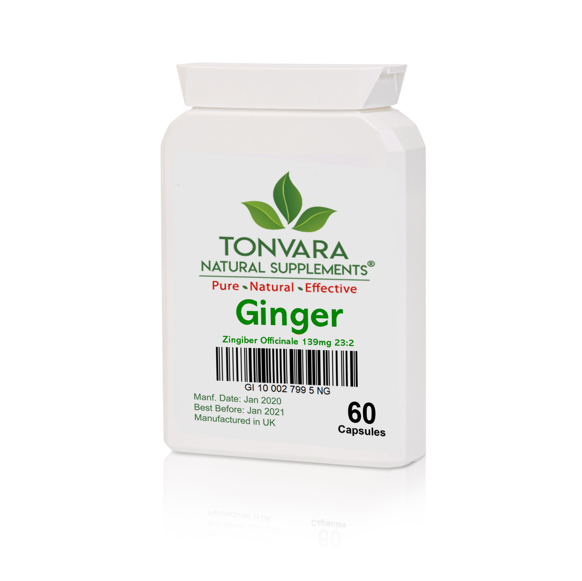 Tonvara Ginger Zingiber Officinale 139mg 23:2