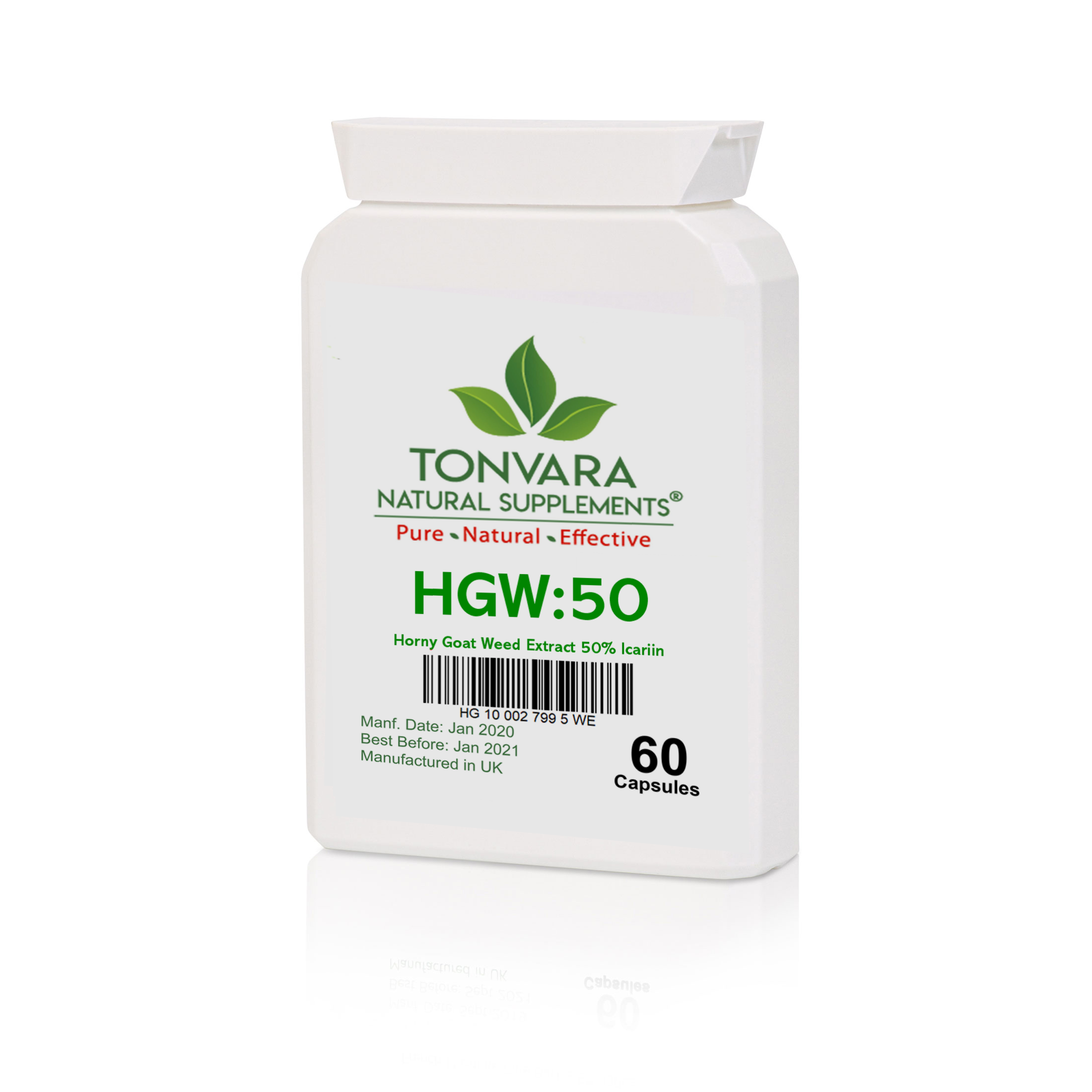Tonvara HGW:50 Horny Goat Weed 50% Icariin - can improve male intimate functions - now in capsules
