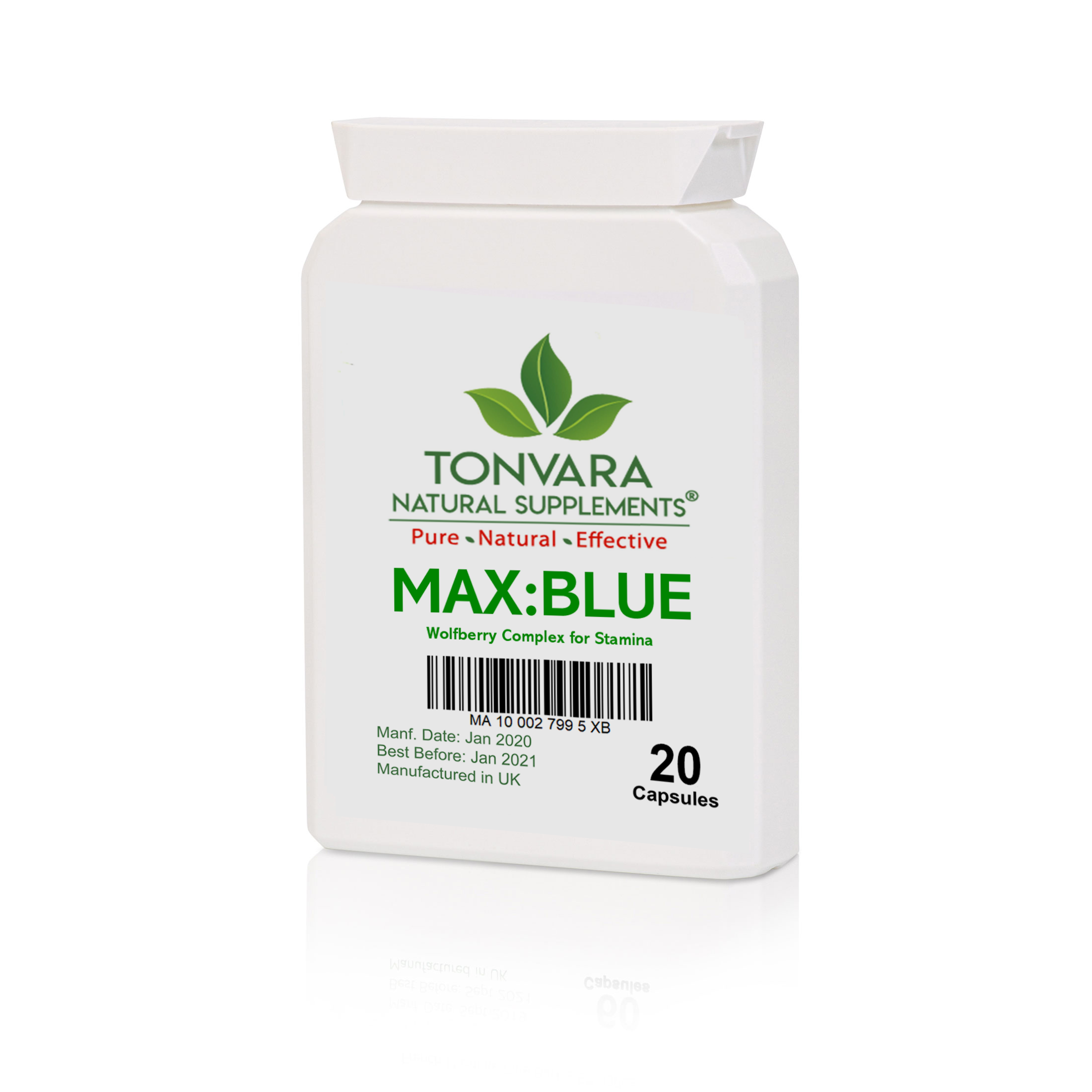 Tonvara MaxBlue Natural Sex Enhancer for Men - Now Ships In Letterbox Friendly Flat Postal Bottles With Discreet Labelling