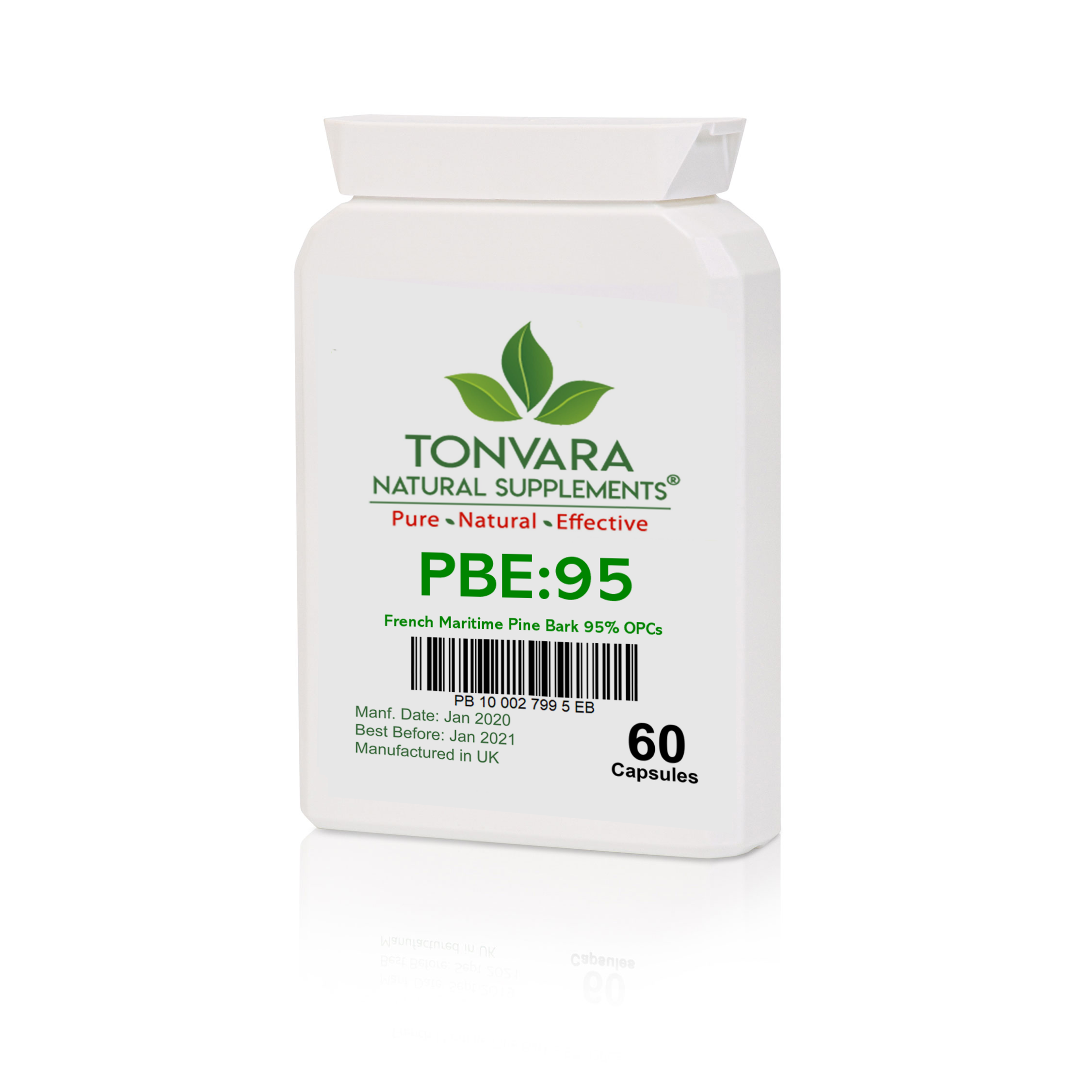 Tonvara PBE:95 French Maritime Pine Bark Extract 95% OPCs - now in capsules