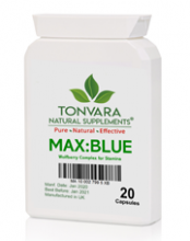 Tonvara MaxBlue Natural Sex Enhancer for Men - Now Ships In Letterbox Friendly Flat Postal Bottles With Discreet Labelling
