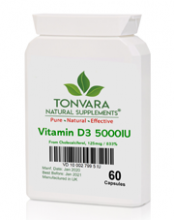Tonvara Vitamin D3 5000IU From Cholecalciferol, 125mcg / 833%
